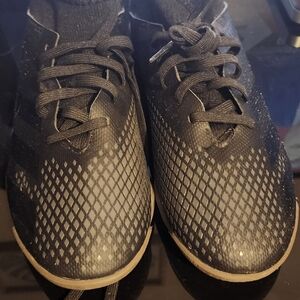 adidas Men's Black Athletic Sneakers with Tan Trim and Diamond-Pattern